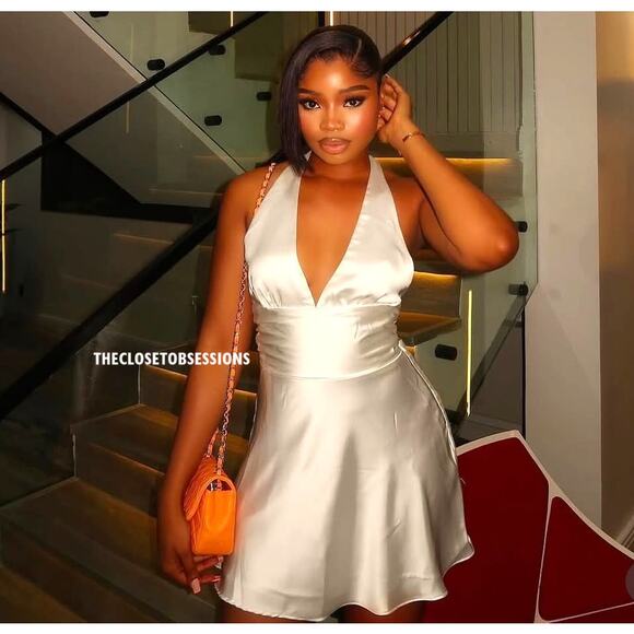 ZARA V-Neckline Short Dress NWT – Taupe Gray – Size L - Picture 8 of 16